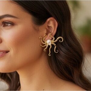 Pearl Octopus Earrings